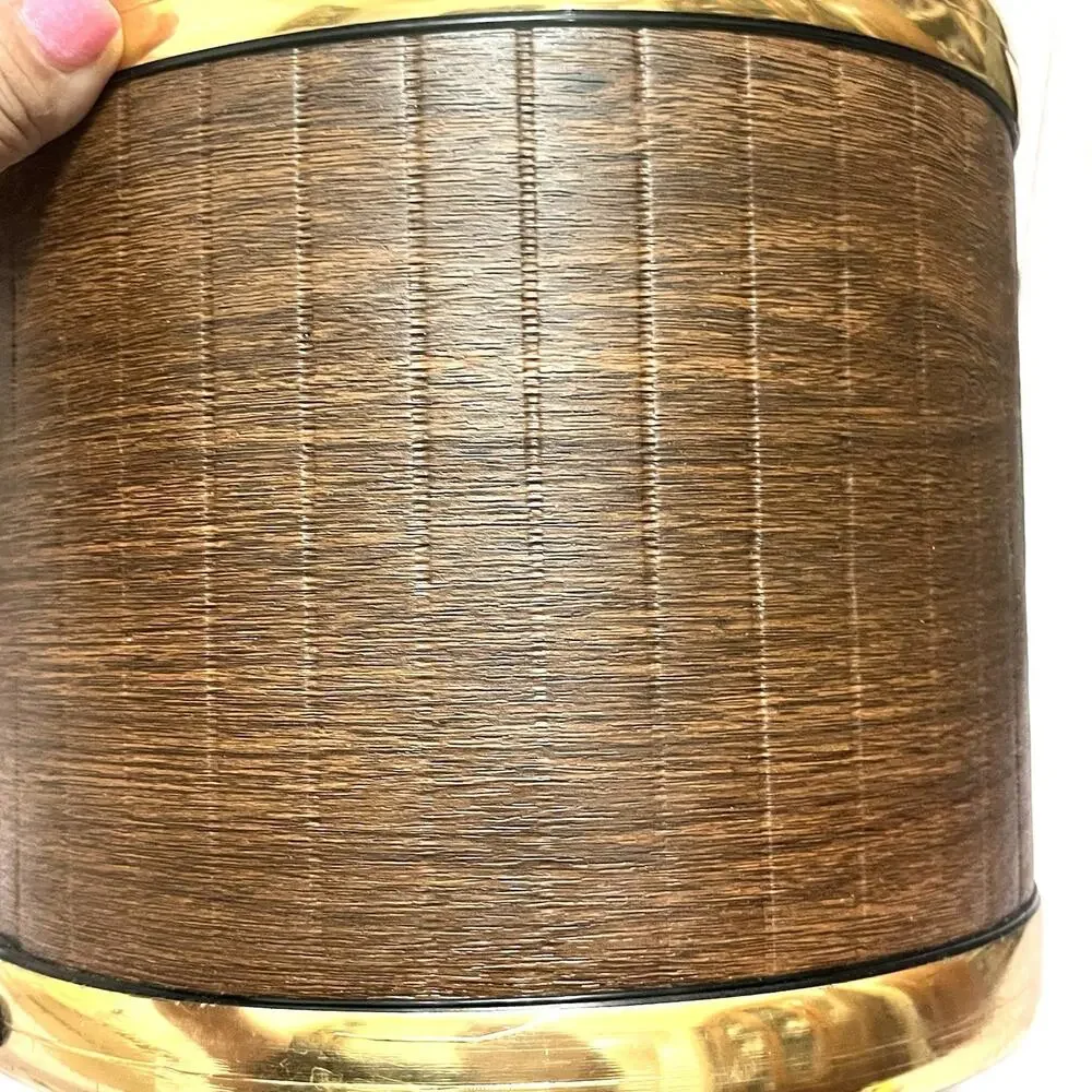 MCM Vintage 70's Kraftware Ice Bucket Brown & Gold Vintage Barware
